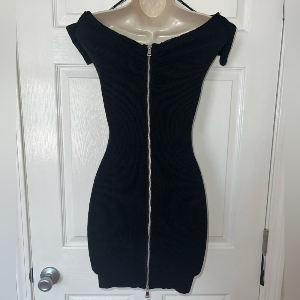 Black zip up dress